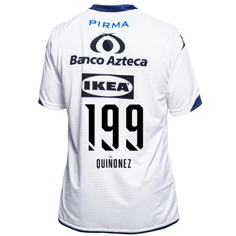 Danxen Niño Camiseta Samuel Quiñonez #199 Blanco Negro Azul 1ª Equipación 2026/27 La Camisa México