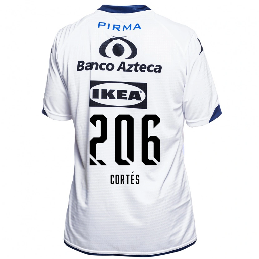 Danxen Niño Camiseta Jafet Cortés #206 Blanco Negro Azul 1ª Equipación 2026/27 La Camisa México