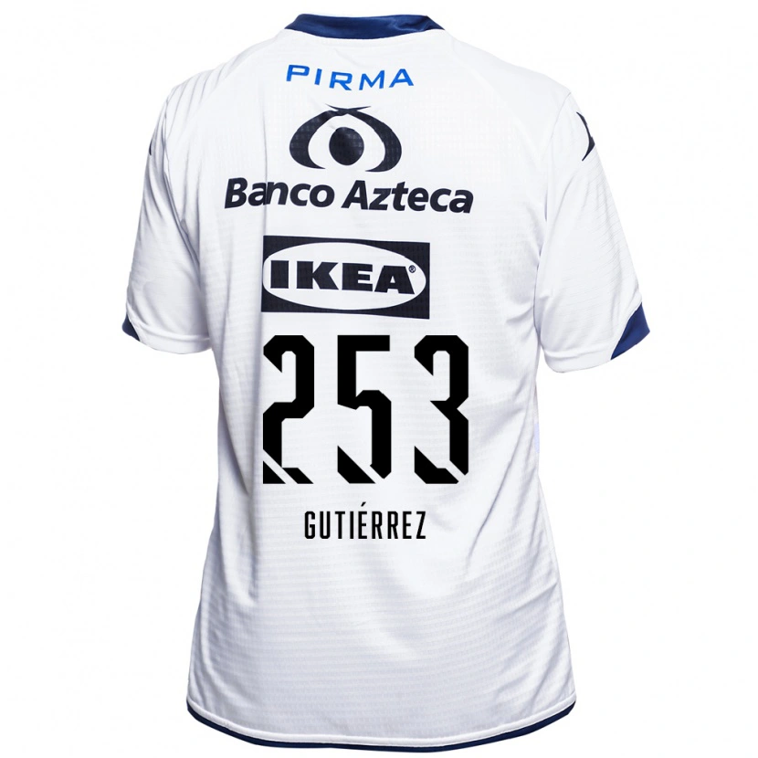 Danxen Niño Camiseta Santiago Gutiérrez #253 Blanco Negro Azul 1ª Equipación 2026/27 La Camisa México