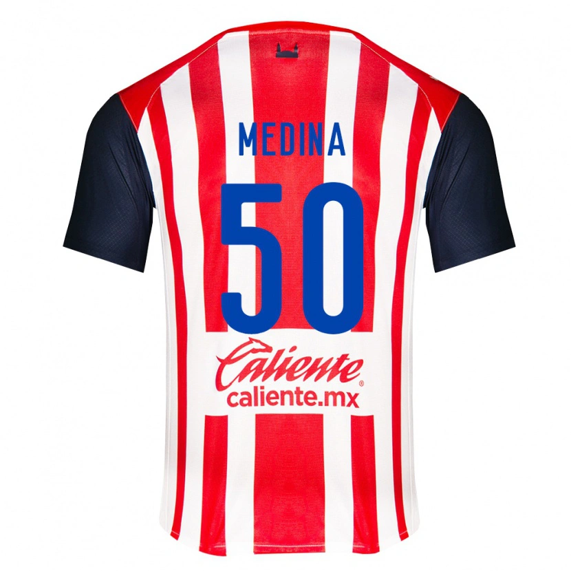 Danxen Niño Camiseta Cruz Medina #50 Rojo Negro Blanco 1ª Equipación 2026/27 La Camisa México