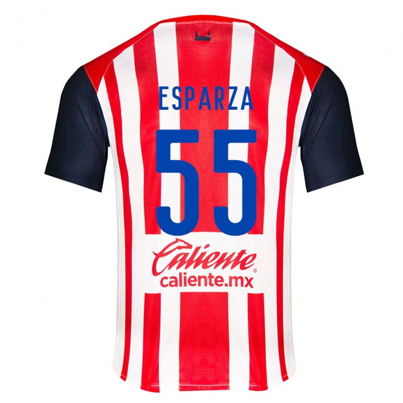 Danxen Niño Camiseta Sebastián Esparza #55 Rojo Negro Blanco 1ª Equipación 2026/27 La Camisa México