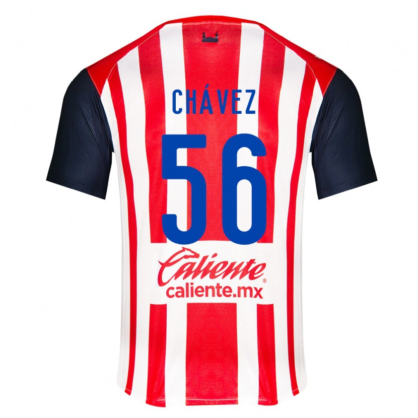 Danxen Niño Camiseta Ángel Chávez #56 Rojo Negro Blanco 1ª Equipación 2026/27 La Camisa México