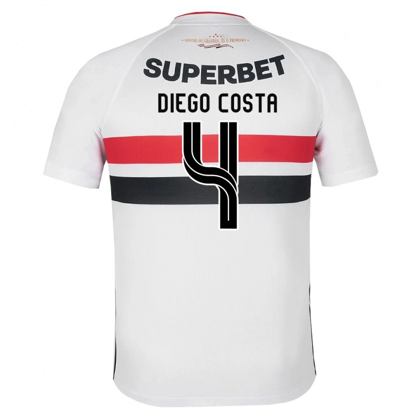 Danxen Niño Camiseta Diego Costa #4 Blanco Rojo Negro 1ª Equipación 2026/27 La Camisa México