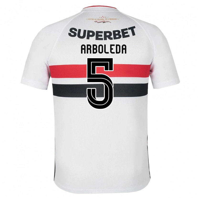 Danxen Niño Camiseta Robert Arboleda #5 Blanco Rojo Negro 1ª Equipación 2026/27 La Camisa México