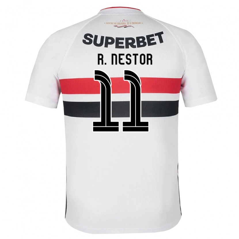Danxen Niño Camiseta Rodrigo Nestor #11 Blanco Rojo Negro 1ª Equipación 2026/27 La Camisa México