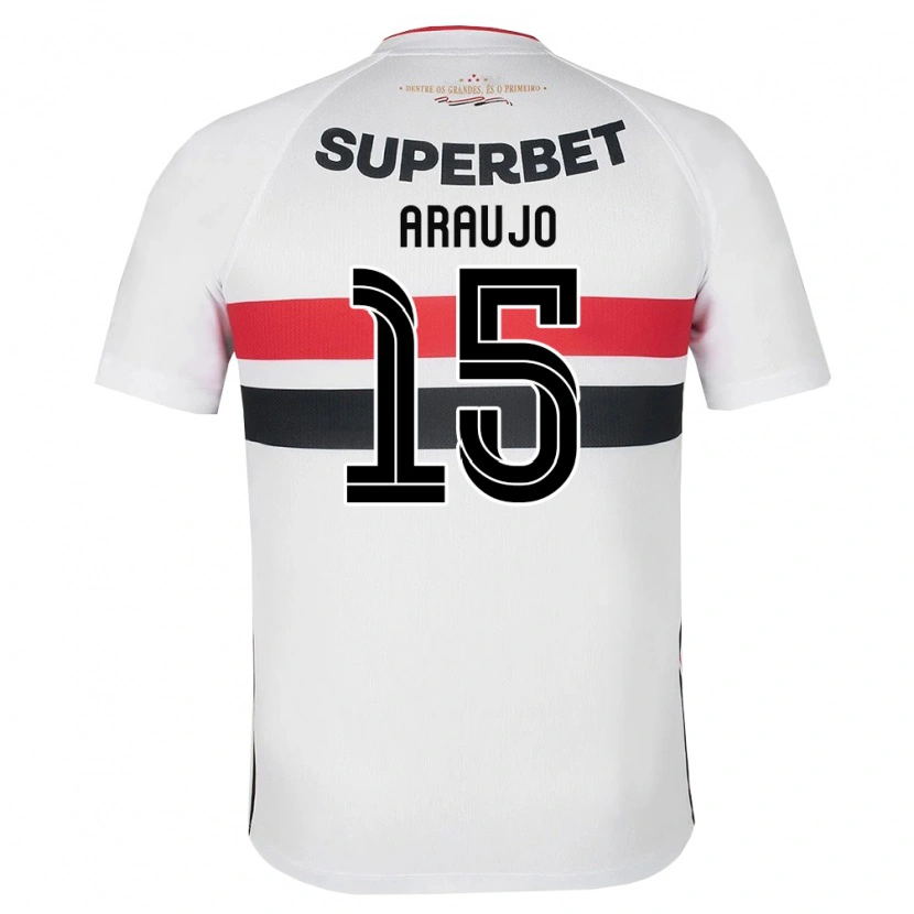 Danxen Niño Camiseta Michel Araújo #15 Blanco Rojo Negro 1ª Equipación 2026/27 La Camisa México