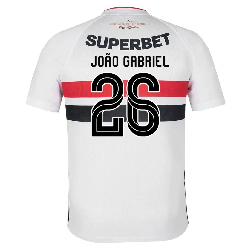 Danxen Niño Camiseta João Gabriel #26 Blanco Rojo Negro 1ª Equipación 2026/27 La Camisa México