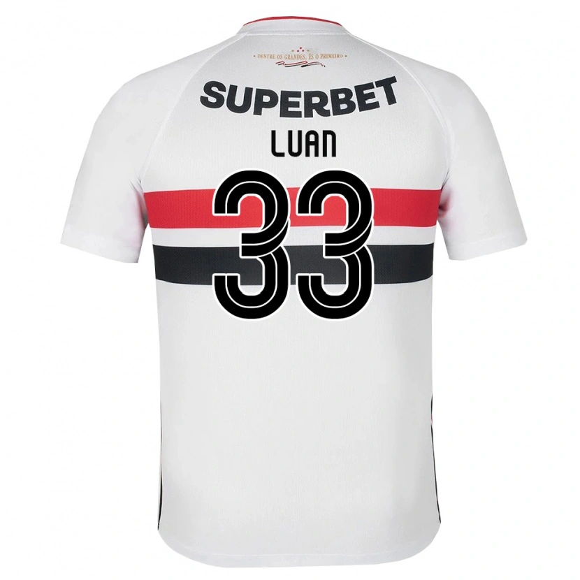 Danxen Niño Camiseta Luan Vinicius Da Silva Santos #33 Blanco Rojo Negro 1ª Equipación 2026/27 La Camisa México