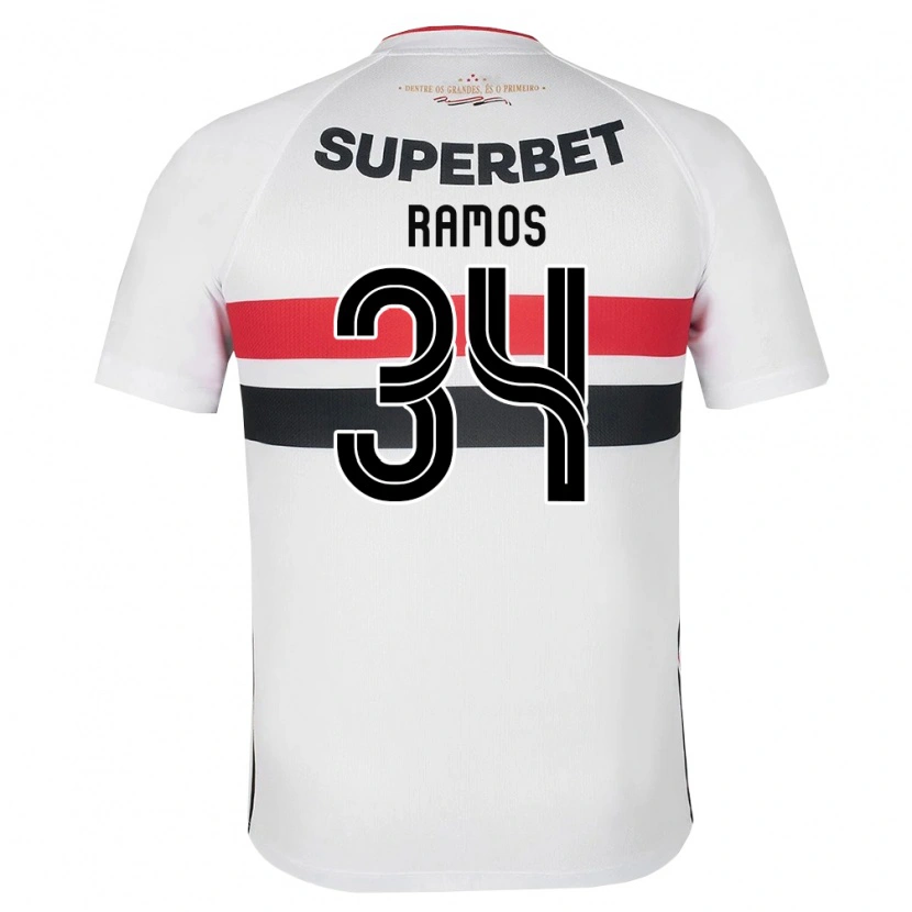 Danxen Niño Camiseta Raí Ramos #34 Blanco Rojo Negro 1ª Equipación 2026/27 La Camisa México