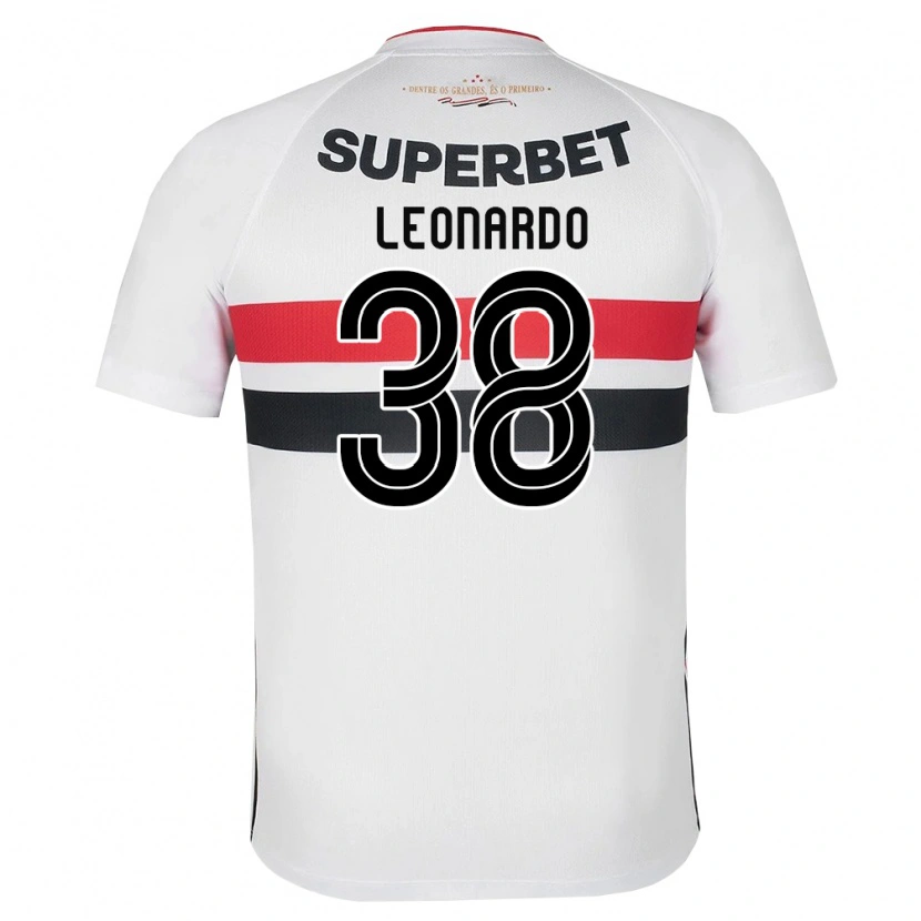 Danxen Niño Camiseta Hugo Leonardo #38 Blanco Rojo Negro 1ª Equipación 2026/27 La Camisa México