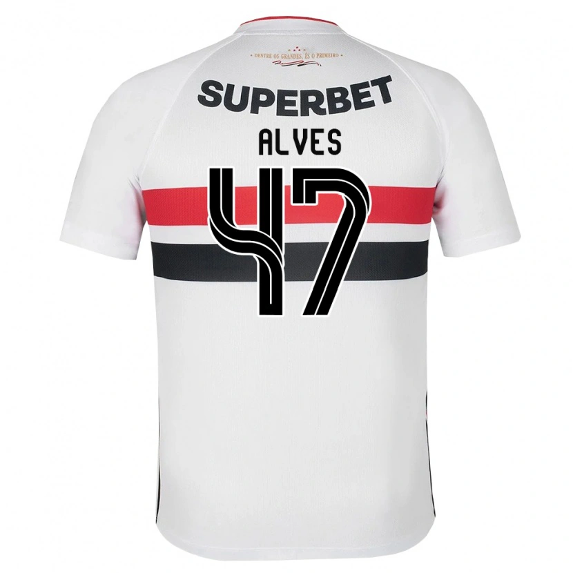 Danxen Niño Camiseta Matheus Alves #47 Blanco Rojo Negro 1ª Equipación 2026/27 La Camisa México