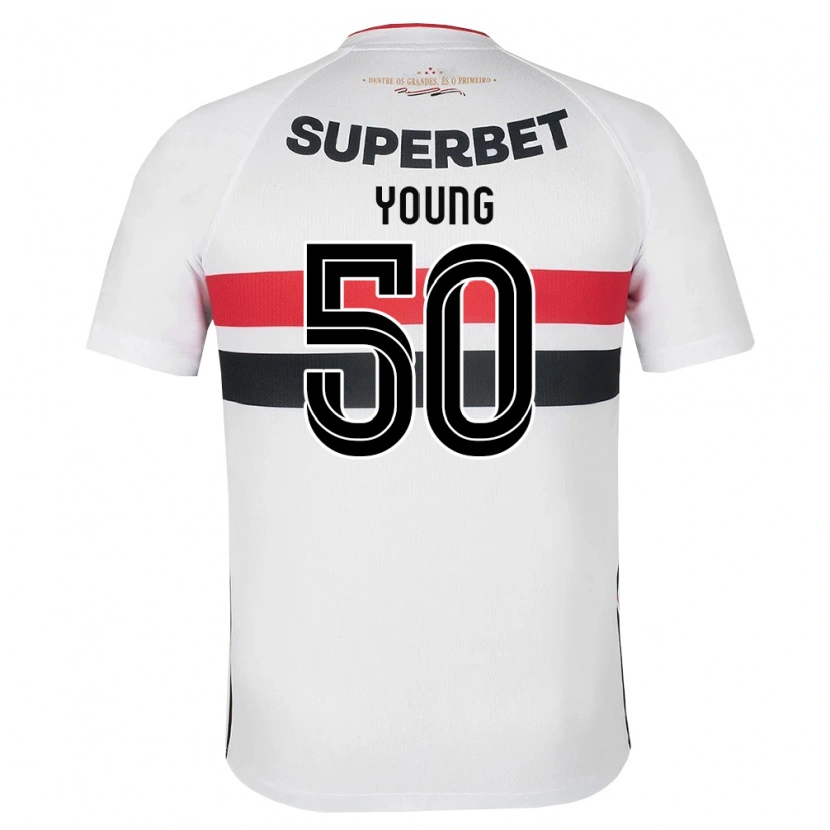 Danxen Niño Camiseta Young Navarro Moraes #50 Blanco Rojo Negro 1ª Equipación 2026/27 La Camisa México