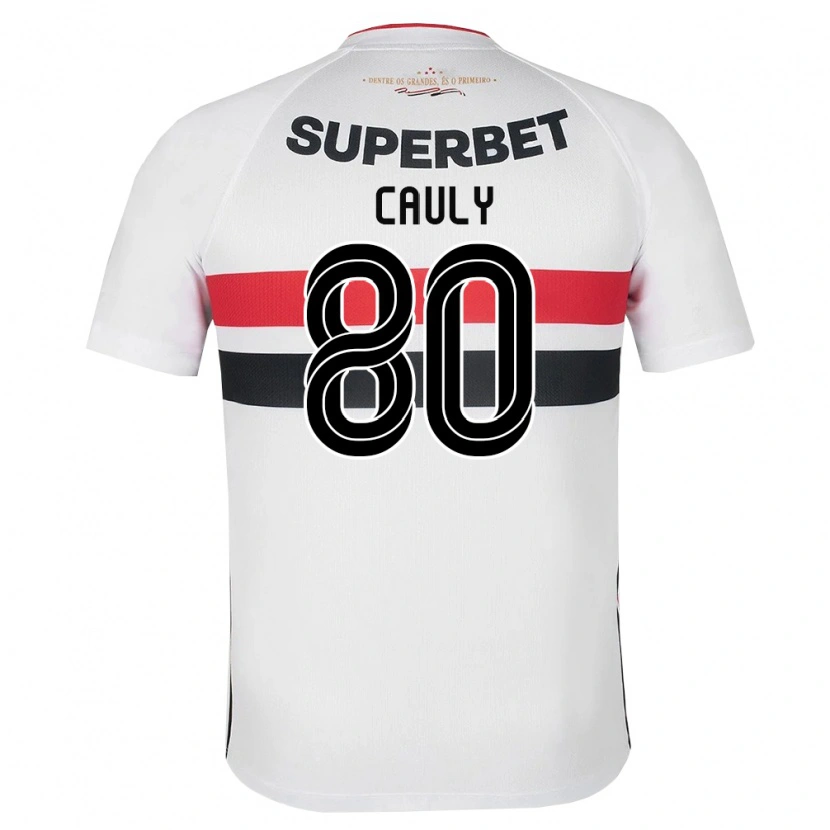 Danxen Niño Camiseta Cauly Oliveira Souza #80 Blanco Rojo Negro 1ª Equipación 2026/27 La Camisa México