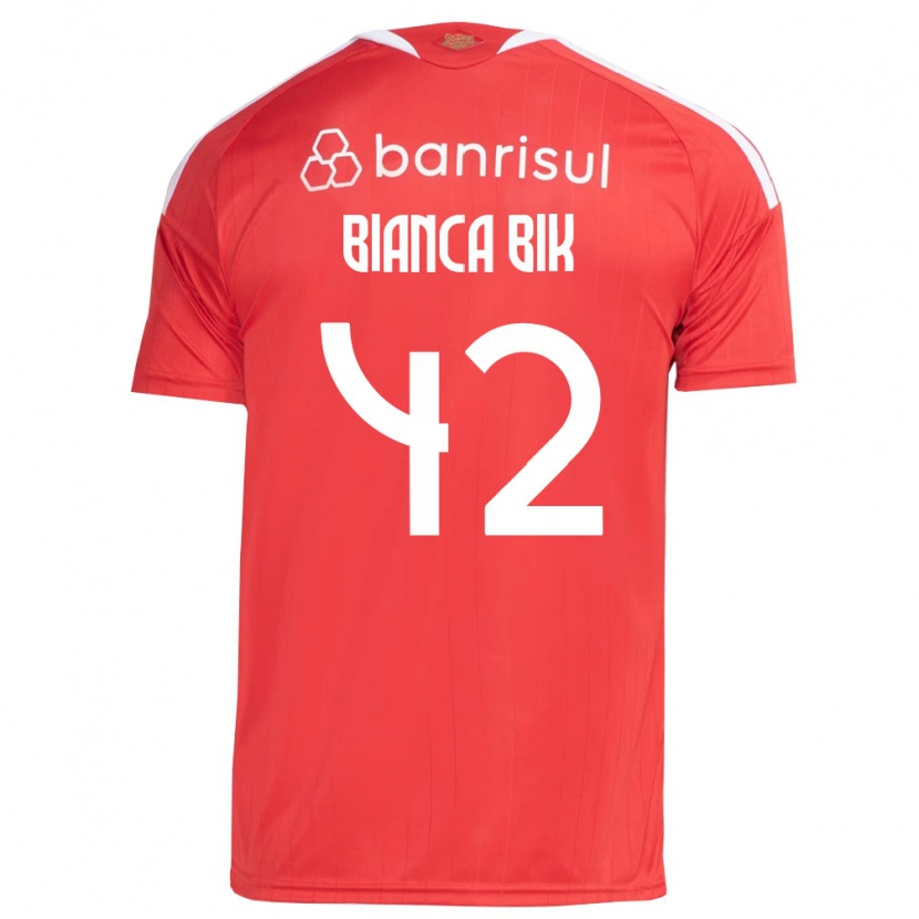 Danxen Niño Camiseta Bianca Bik #42 Rojo Blanco 1ª Equipación 2026/27 La Camisa México