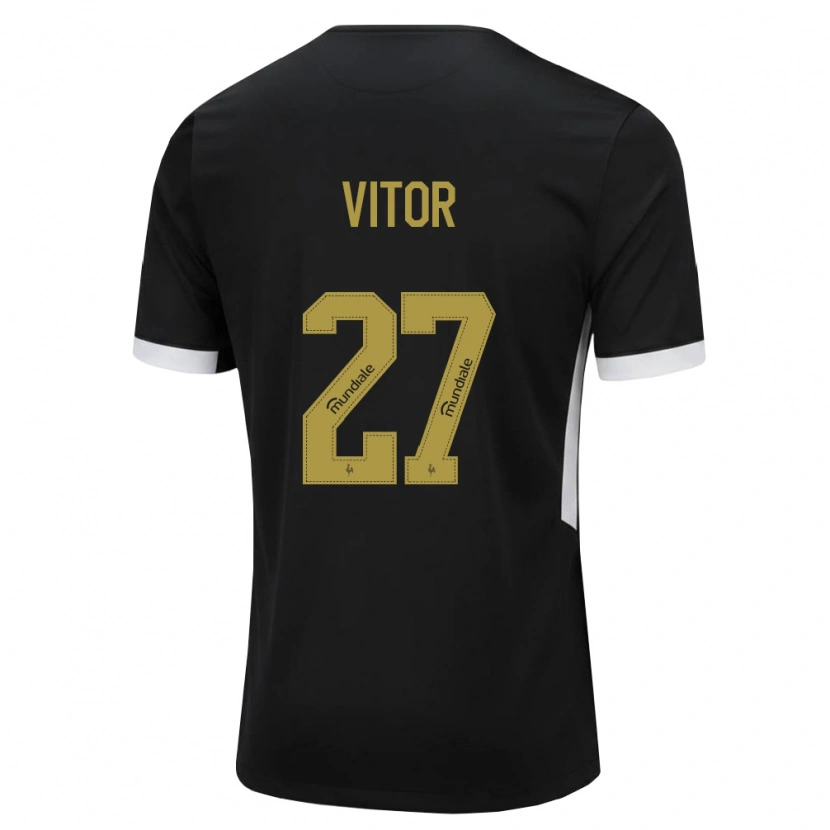 Danxen Niño Camiseta Paulo Vitor #27 Blanco Negro Amarillo 1ª Equipación 2026/27 La Camisa México