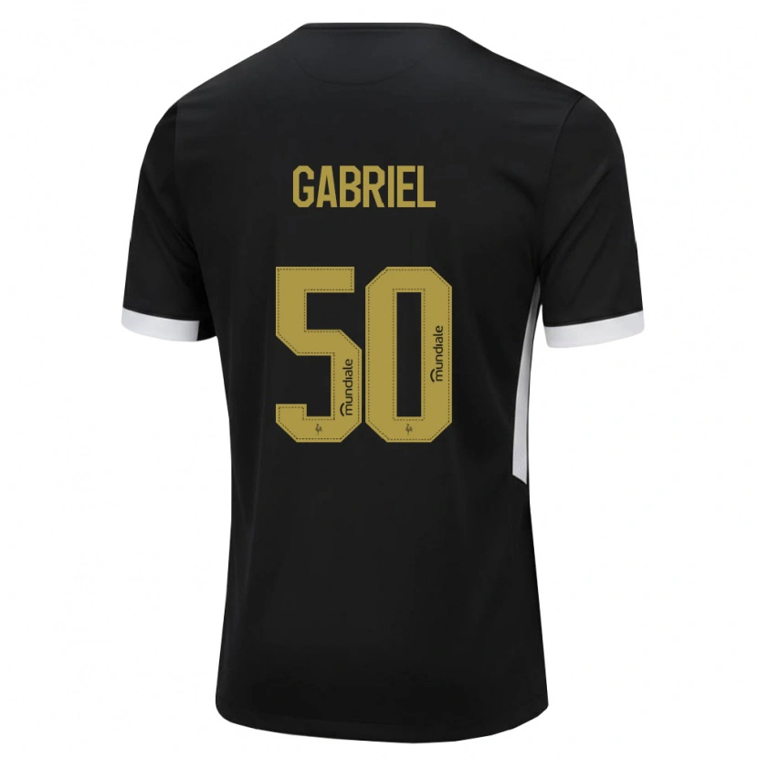 Danxen Niño Camiseta Vitor Gabriel #50 Blanco Negro Amarillo 1ª Equipación 2026/27 La Camisa México