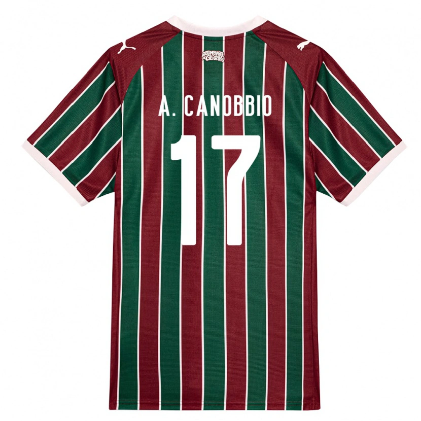 Danxen Niño Camiseta Agustín Canobbio #17 Verde Borgoña Blanco 1ª Equipación 2026/27 La Camisa México