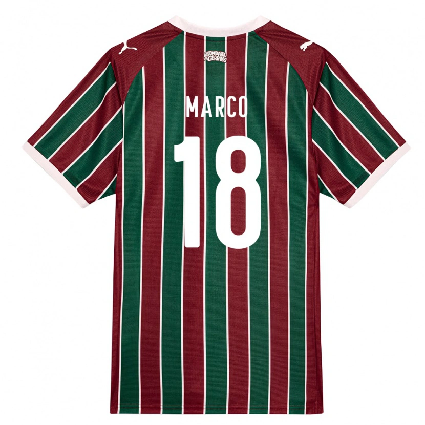 Danxen Niño Camiseta Marco Antonio De Sousa Medeiros #18 Verde Borgoña Blanco 1ª Equipación 2026/27 La Camisa México
