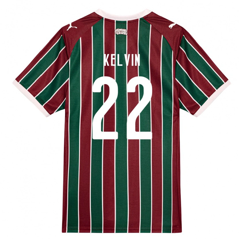 Danxen Niño Camiseta Kelvin Moreira Sandim #22 Verde Borgoña Blanco 1ª Equipación 2026/27 La Camisa México