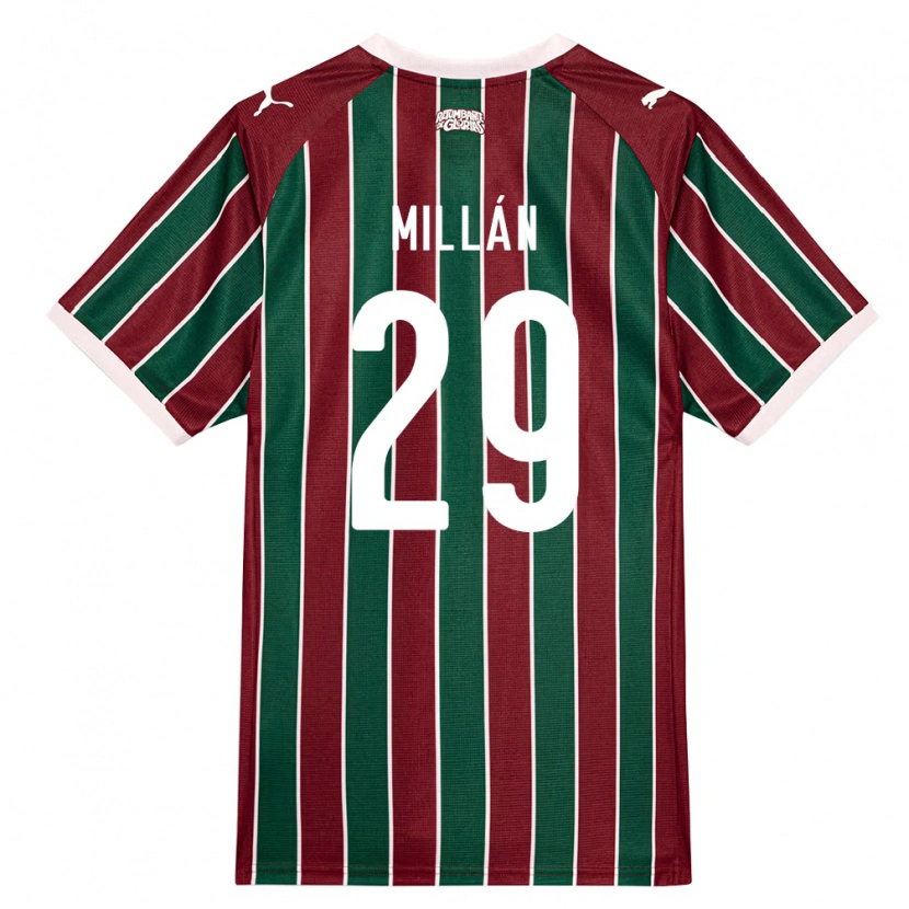 Danxen Niño Camiseta Julián Millán #29 Verde Borgoña Blanco 1ª Equipación 2026/27 La Camisa México