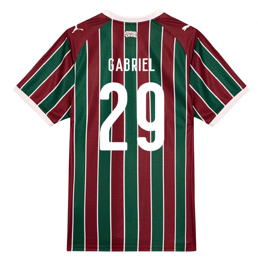 Danxen Niño Camiseta Isack Gabriel #29 Verde Borgoña Blanco 1ª Equipación 2026/27 La Camisa México