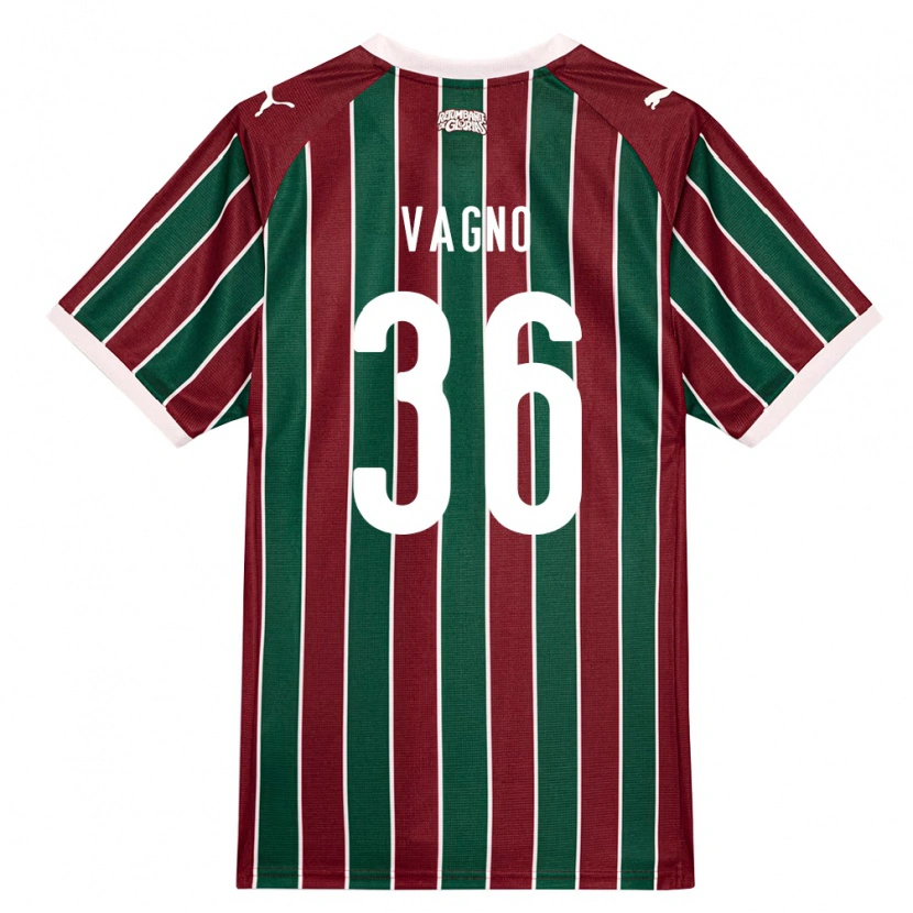 Danxen Niño Camiseta Vagno De Sousa Brito Júnior #36 Verde Borgoña Blanco 1ª Equipación 2026/27 La Camisa México