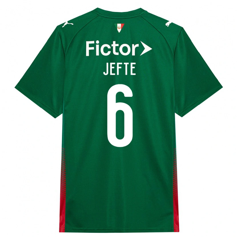 Danxen Niño Camiseta Jefté Vital Da Silva Dias #6 Verde Rojo Blanco 1ª Equipación 2026/27 La Camisa México