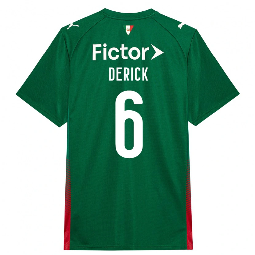 Danxen Niño Camiseta Derick Araújo Campos #6 Verde Rojo Blanco 1ª Equipación 2026/27 La Camisa México