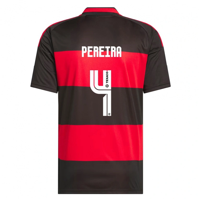 Danxen Niño Camiseta Léo Pereira #4 Rojo Negro Blanco 1ª Equipación 2026/27 La Camisa México