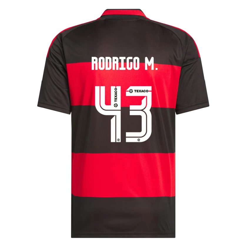 Danxen Niño Camiseta Rodrigo Muniz #43 Rojo Negro Blanco 1ª Equipación 2026/27 La Camisa México