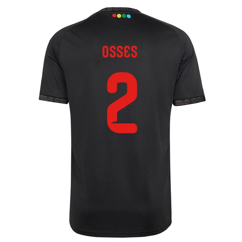Danxen Niño Camiseta Martina Osses #2 Negro Rojo 2ª Equipación 2026/27 La Camisa México