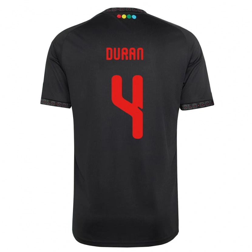 Danxen Niño Camiseta Elisa Durán #4 Negro Rojo 2ª Equipación 2026/27 La Camisa México