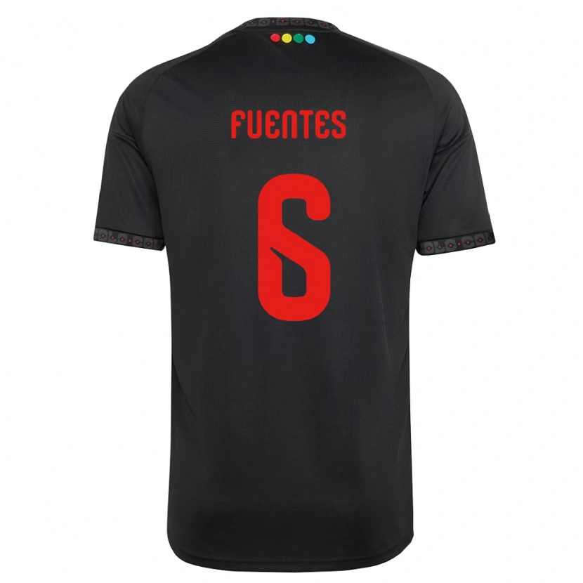 Danxen Niño Camiseta César Fuentes #6 Negro Rojo 2ª Equipación 2026/27 La Camisa México