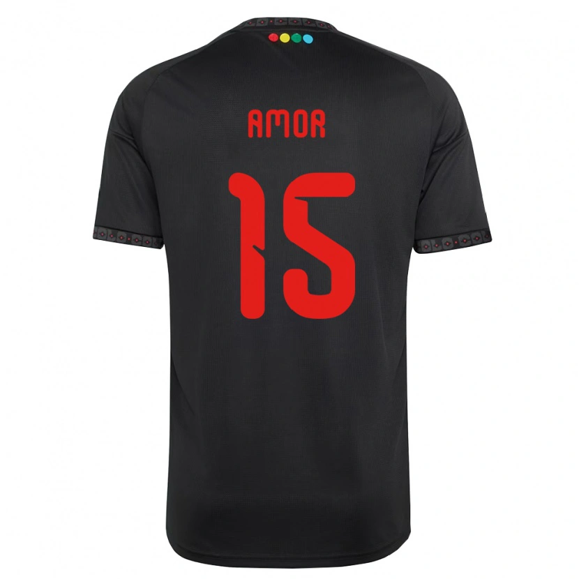 Danxen Niño Camiseta Emiliano Amor #15 Negro Rojo 2ª Equipación 2026/27 La Camisa México