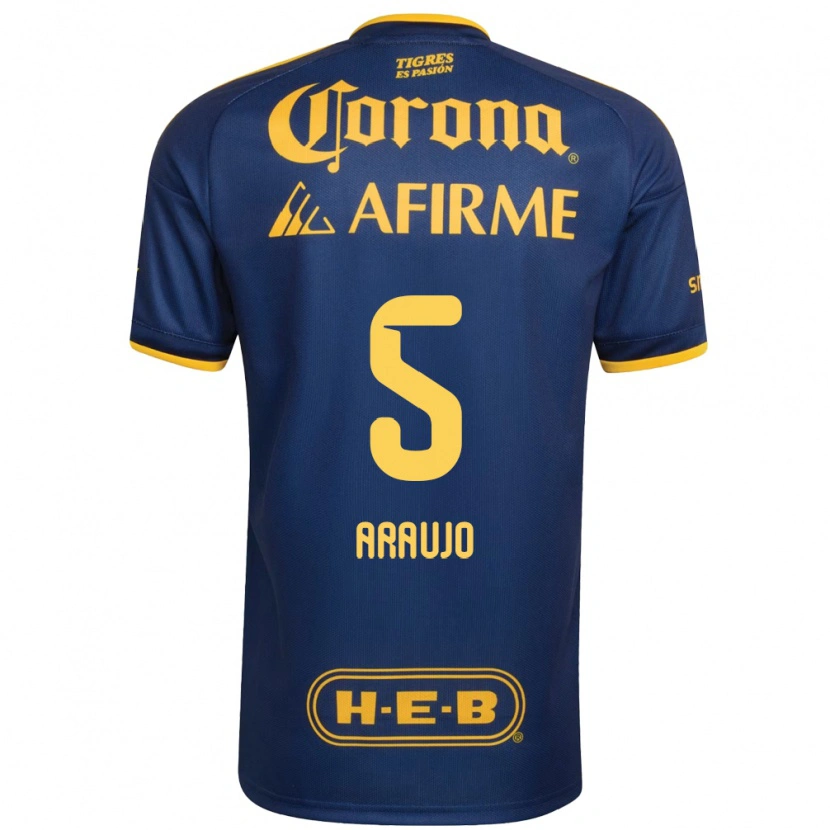 Danxen Niño Camiseta César Araújo #5 Azul Real Amarillo 2ª Equipación 2026/27 La Camisa México
