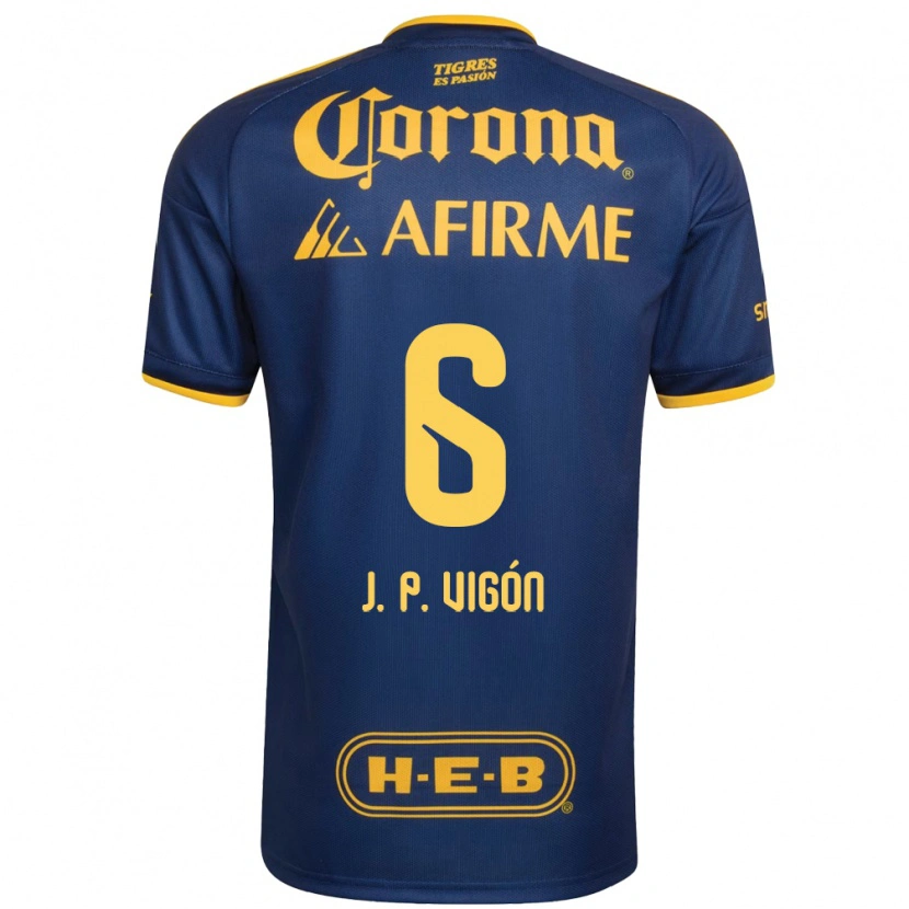 Danxen Niño Camiseta Juan Pablo Vigón #6 Azul Real Amarillo 2ª Equipación 2026/27 La Camisa México