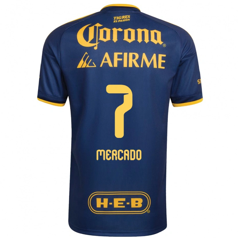 Danxen Niño Camiseta Liliana Mercado #7 Azul Real Amarillo 2ª Equipación 2026/27 La Camisa México