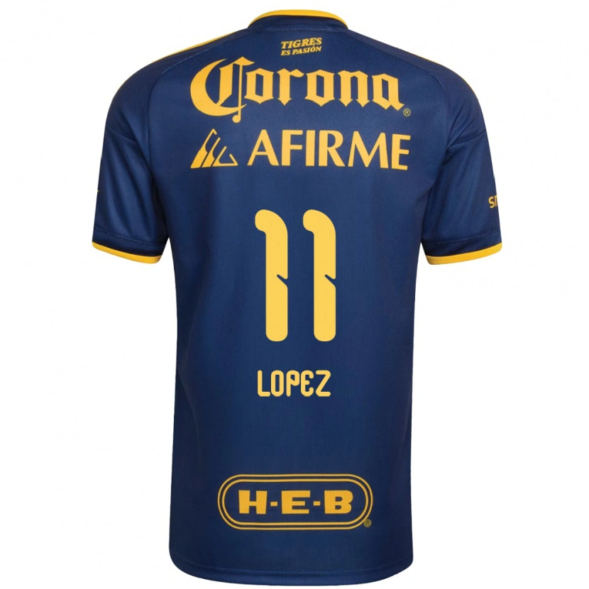 Danxen Niño Camiseta Nicolas Lopez #11 Azul Real Amarillo 2ª Equipación 2026/27 La Camisa México