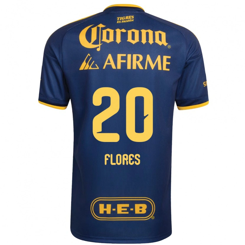 Danxen Niño Camiseta Marcelo Flores #20 Azul Real Amarillo 2ª Equipación 2026/27 La Camisa México