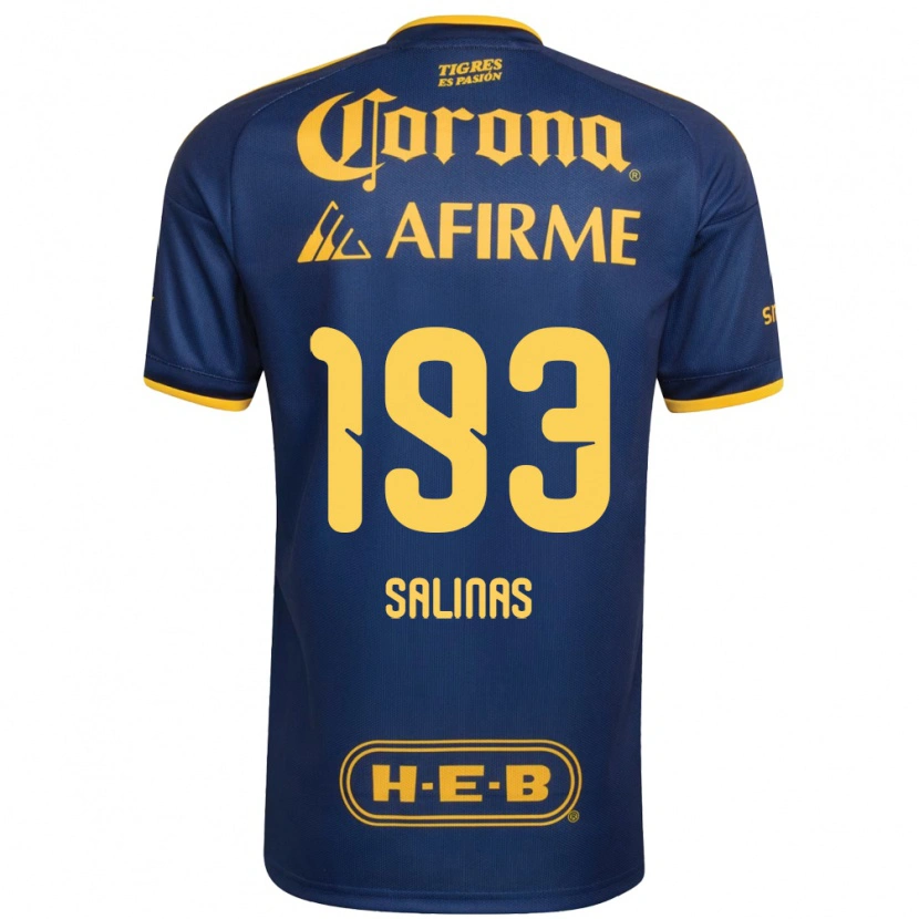 Danxen Niño Camiseta Marcelo Salinas #193 Azul Real Amarillo 2ª Equipación 2026/27 La Camisa México