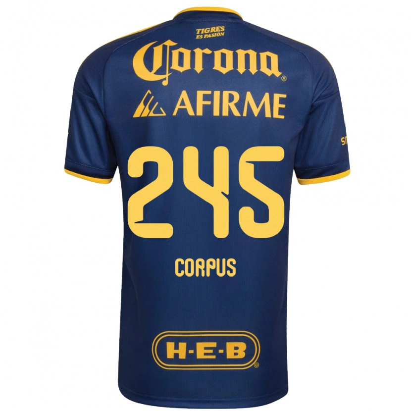 Danxen Niño Camiseta Jean Corpus #245 Azul Real Amarillo 2ª Equipación 2026/27 La Camisa México