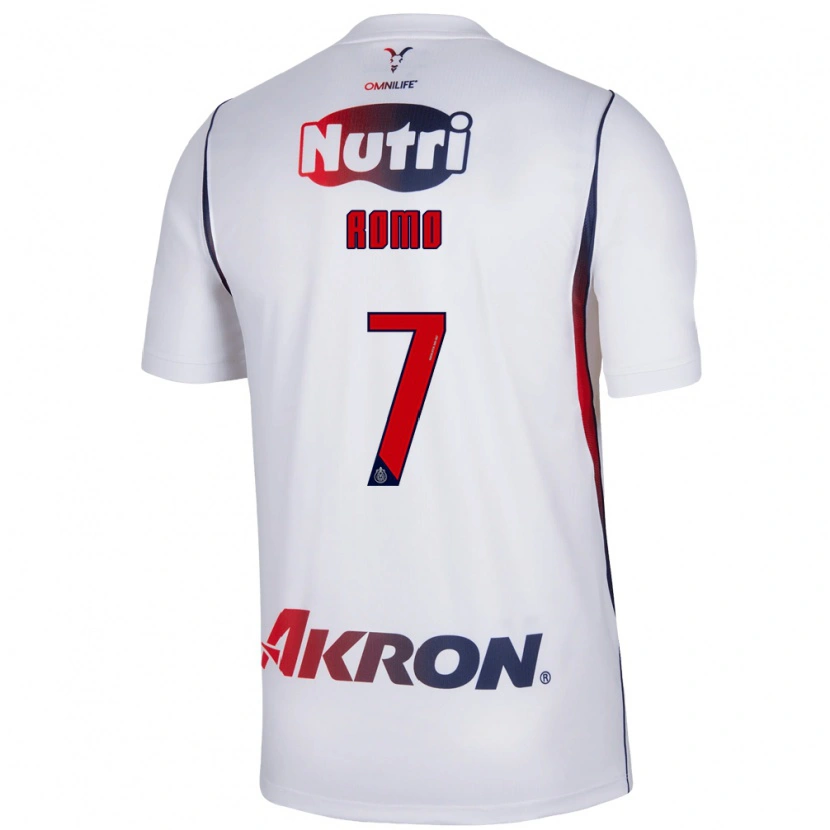 Danxen Niño Camiseta Luis Romo #7 Blanco Azul Marino Rojo 2ª Equipación 2026/27 La Camisa México