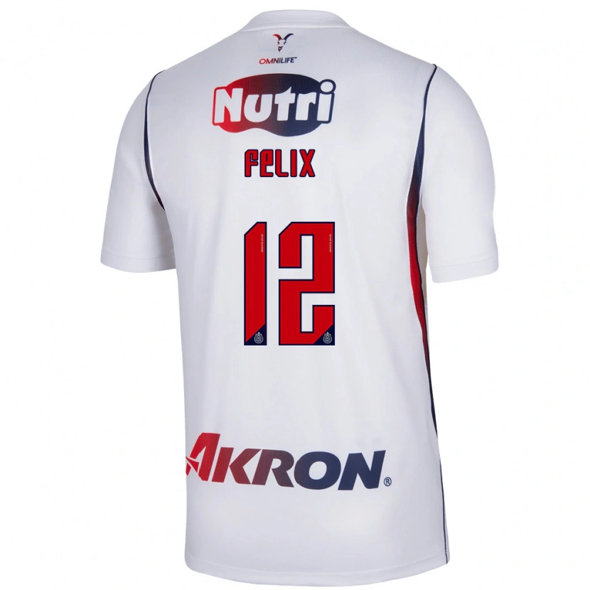 Danxen Niño Camiseta Blanca Félix #12 Blanco Azul Marino Rojo 2ª Equipación 2026/27 La Camisa México