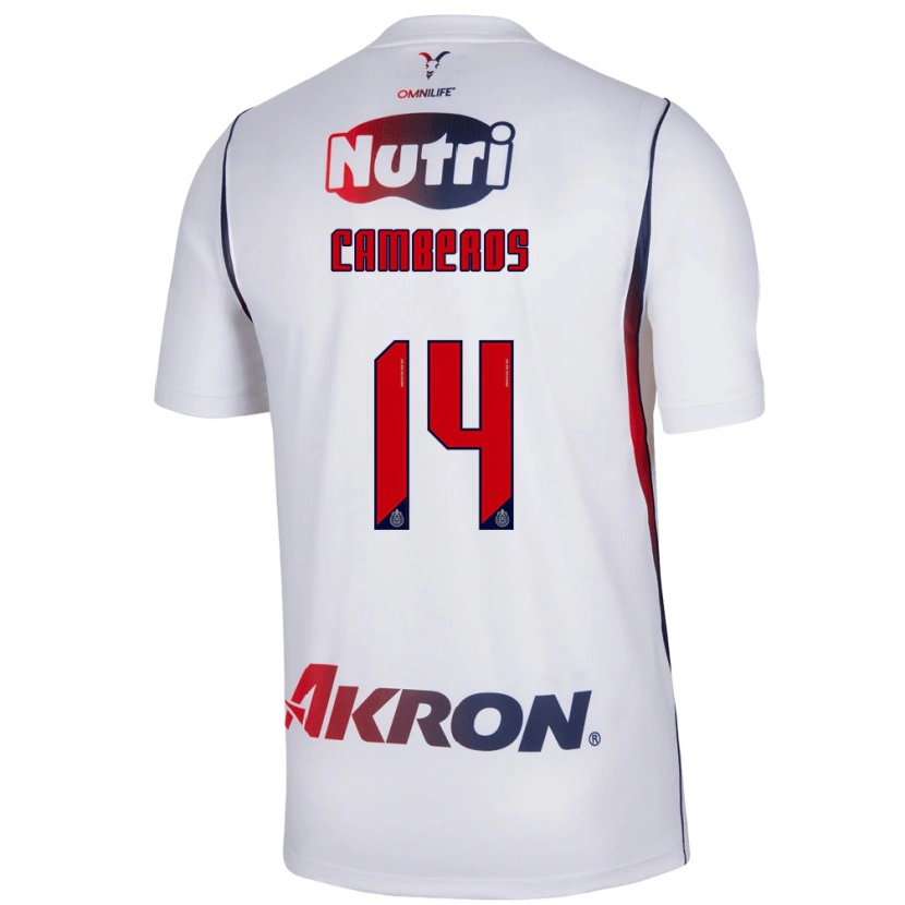 Danxen Niño Camiseta Hugo Camberos #14 Blanco Azul Marino Rojo 2ª Equipación 2026/27 La Camisa México