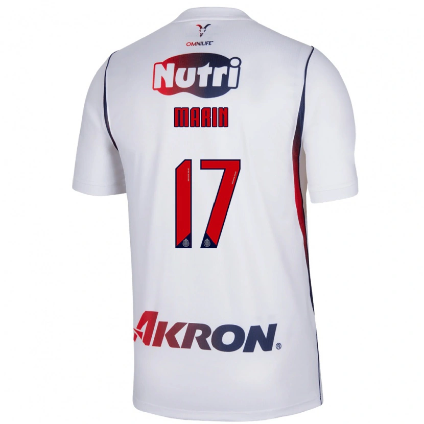Danxen Niño Camiseta Ricardo Marín #17 Blanco Azul Marino Rojo 2ª Equipación 2026/27 La Camisa México