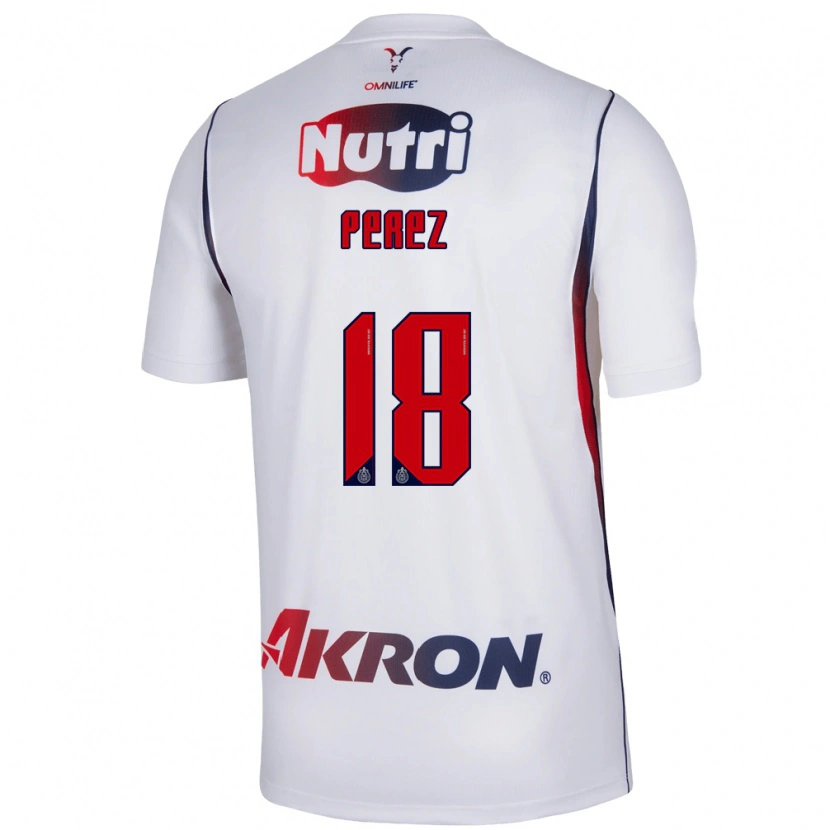 Danxen Niño Camiseta Jonathan Pérez #18 Blanco Azul Marino Rojo 2ª Equipación 2026/27 La Camisa México