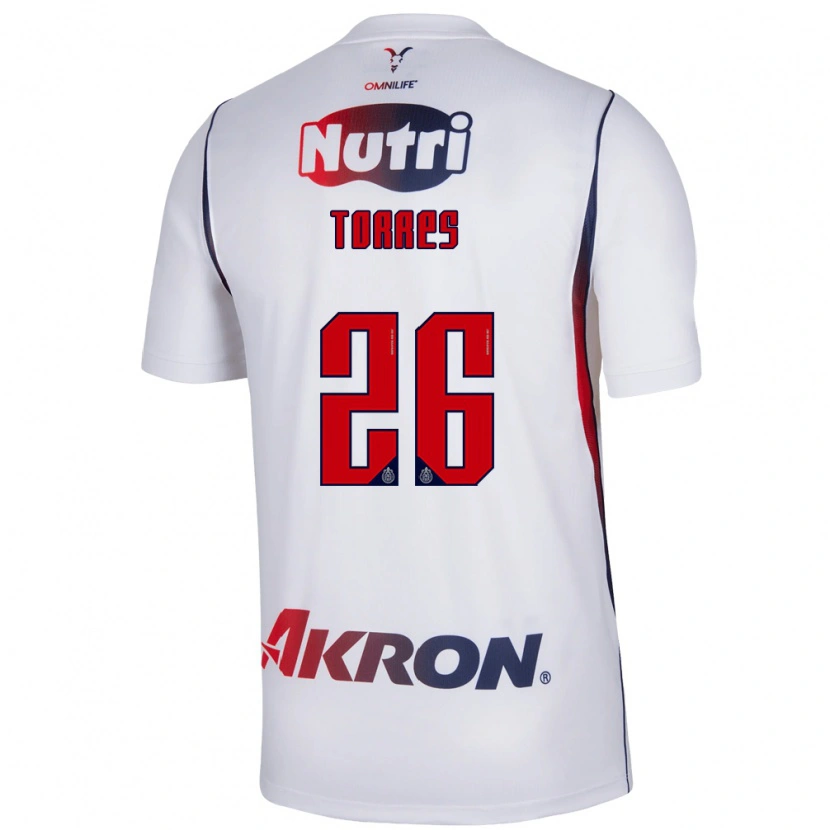 Danxen Niño Camiseta Araceli Torres #26 Blanco Azul Marino Rojo 2ª Equipación 2026/27 La Camisa México