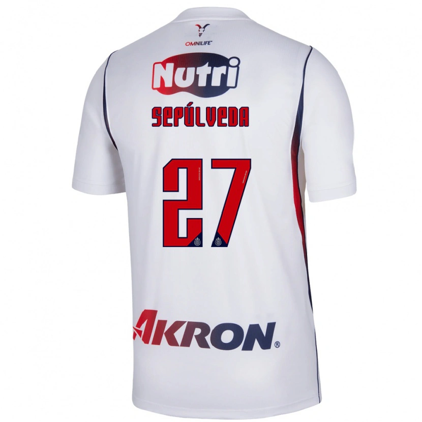 Danxen Niño Camiseta Leonardo Sepúlveda #27 Blanco Azul Marino Rojo 2ª Equipación 2026/27 La Camisa México