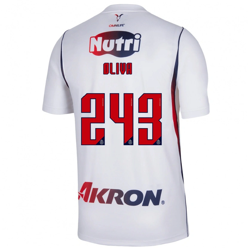Danxen Niño Camiseta Diego Oliva #243 Blanco Azul Marino Rojo 2ª Equipación 2026/27 La Camisa México