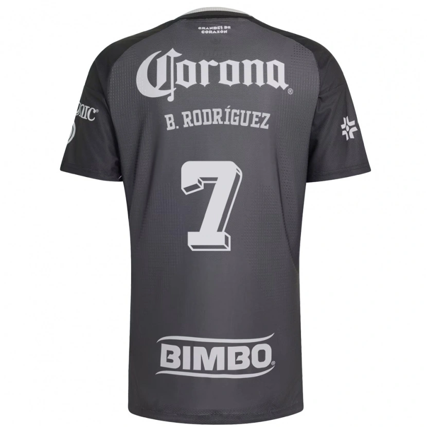Danxen Niño Camiseta Brian Rodríguez #7 Gris Blanco Negro 2ª Equipación 2026/27 La Camisa México